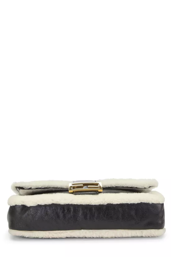 Black Shearling Convertible Baguette Medium, , large image number 4