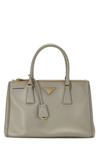 Prada Grey Saffiano Executive Tote Small