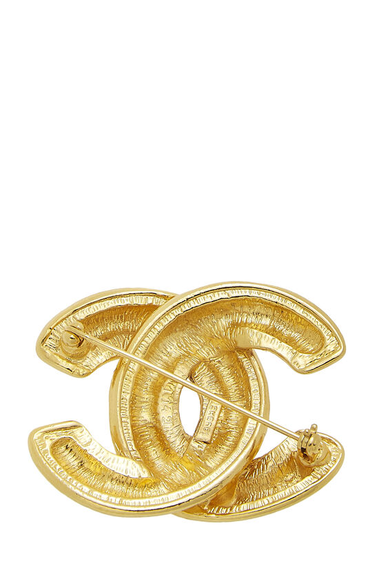 Gold Quilted 'CC' Pin Medium, , large image number 1