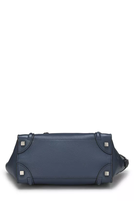 Blue Drummed Calfskin Luggage Micro, , large image number 4