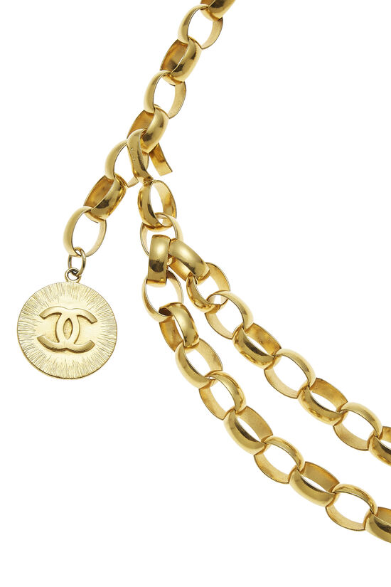 Gold 'CC' Sunburst Chain Belt 2, , large image number 1