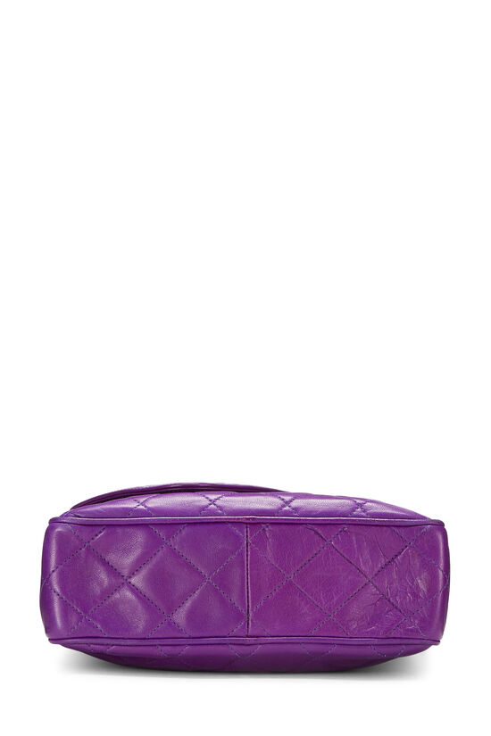 Purple Diagonal Quilted Lambskin 'CC' Camera Bag Small, , large image number 5