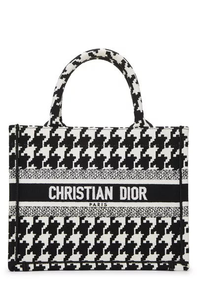 Black & White Houndstooth Book Tote Small