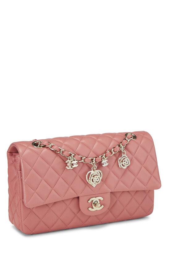 Pink Quilted Lambskin Valentine Flap Medium, , large image number 1