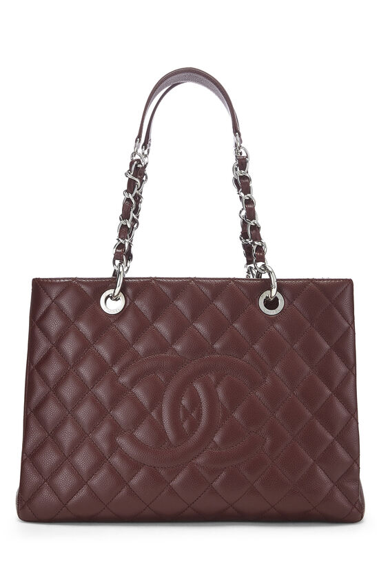 Burgundy Quilted Caviar Grand Shopping Tote (GST), , large image number 0