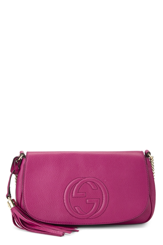 Pink Grained Leather Soho Flap Crossbody, , large image number 0