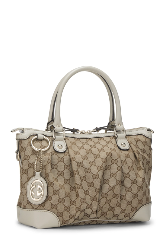 White Original GG Canvas Sukey Zip Handbag Large, , large image number 1