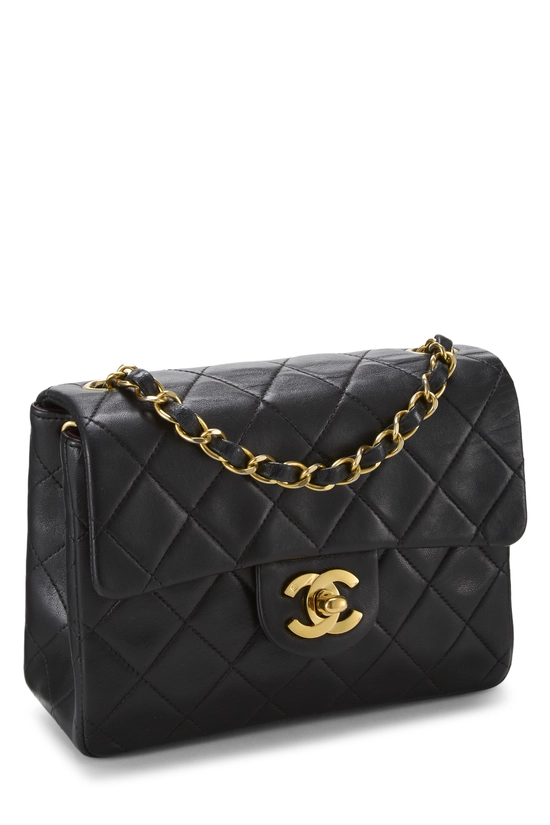 Black Quilted Lambskin Half Flap Mini, , large image number 1