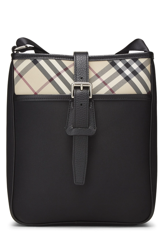 Black Nylon Buckle Messenger Bag, , large image number 0