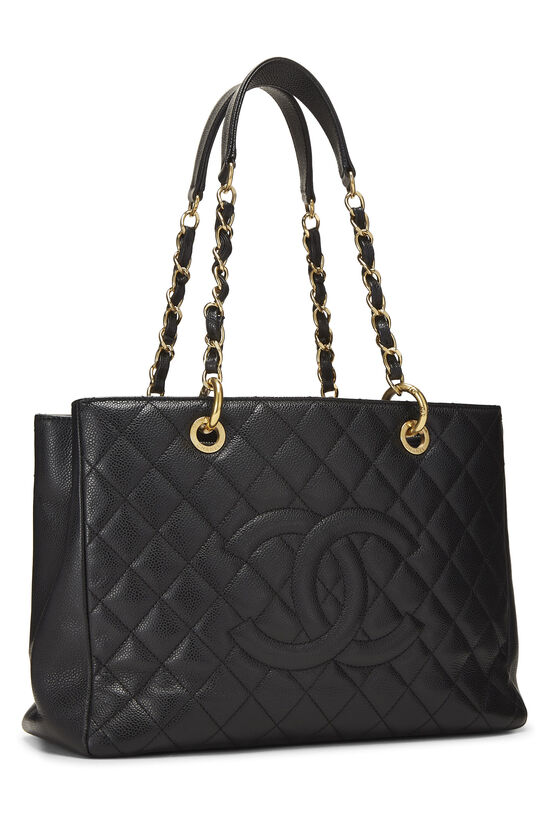 Black Quilted Caviar Grand Shopping Tote (GST), , large image number 1