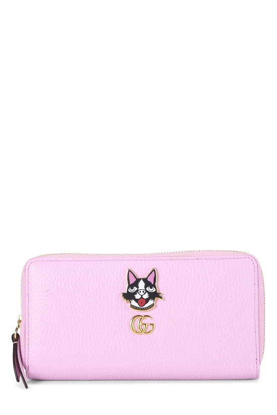 Pink Leather Bosco Zip Around Wallet, , large image number 0