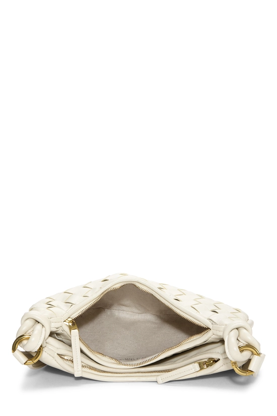White Intrecciato Leather Gemelli Small, , large image number 5