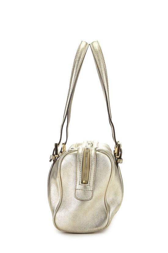 Metallic Gold Leather Britt Boston Bag, , large image number 2