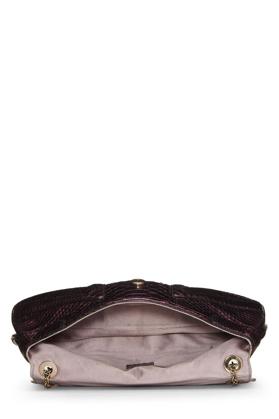 Purple Python Jeweled Dragon Shoulder Bag, , large image number 6