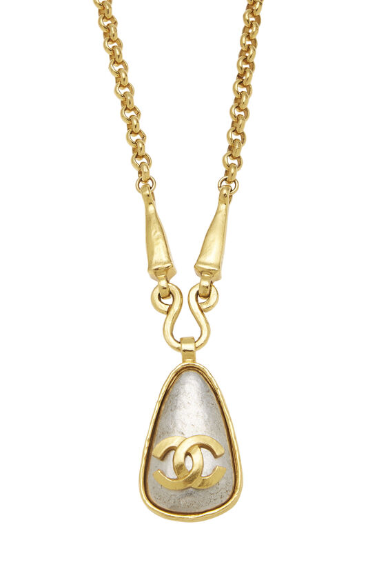 Gold & Stone 'CC' Necklace, , large image number 1