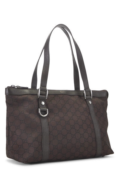 Gucci Brown GG Nylon Abbey Zip Tote — photo 2