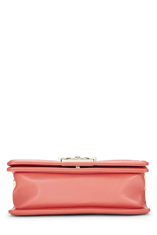 Pink & Multicolor Tweed Chevron Pearl Boy Bag Small, , large image number 5