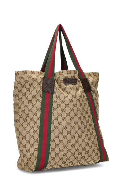 Gucci Original GG Canvas Flat Web Tote — photo 2