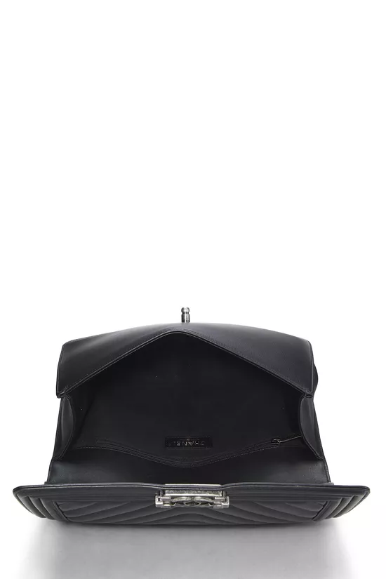 Black Chevron Lambskin Boy Bag Medium, , large image number 5