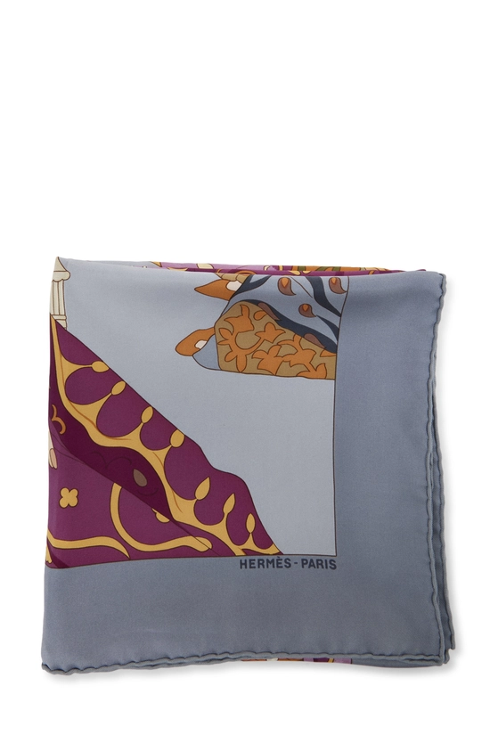 Pre-Owned Grey & Multicolor 'Splendeur des Maharajas' Silk Scarf