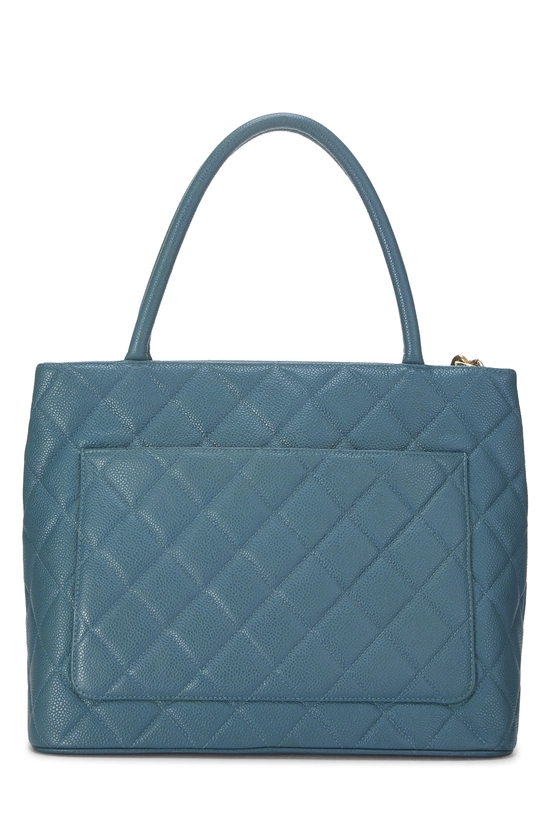 Blue Quilted Caviar Medallion Tote, , large image number 3