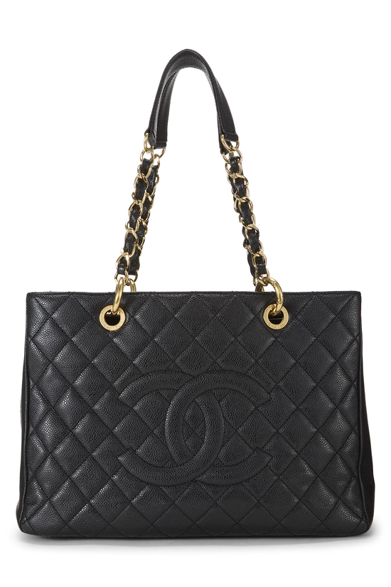 Black Quilted Caviar Grand Shopping Tote (GST), , large image number 0