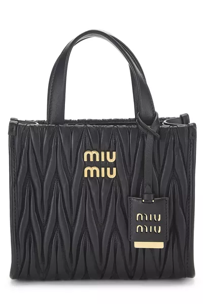 Black Nappa Convertible Tote Mini