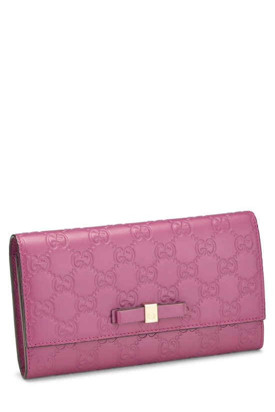 Pink Guccissima Bow Continental Wallet, , large image number 1