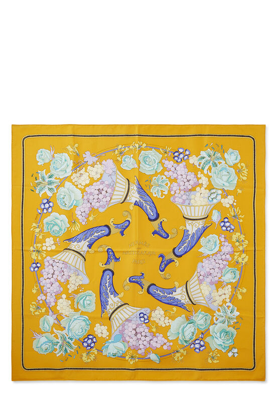 Orange & Multicolor 'Matsuzakaya' Silk Scarf 90, , large image number 0