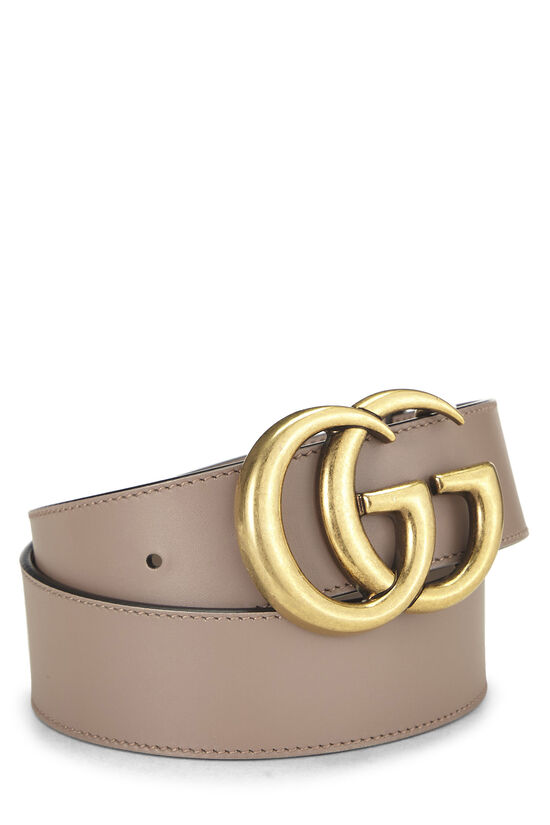 Beige Leather GG Marmont Belt, , large image number 0