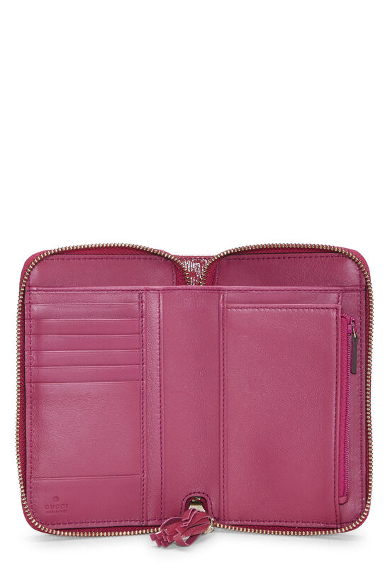 Pink Leather Soho Zip Around Wallet, , large image number 3