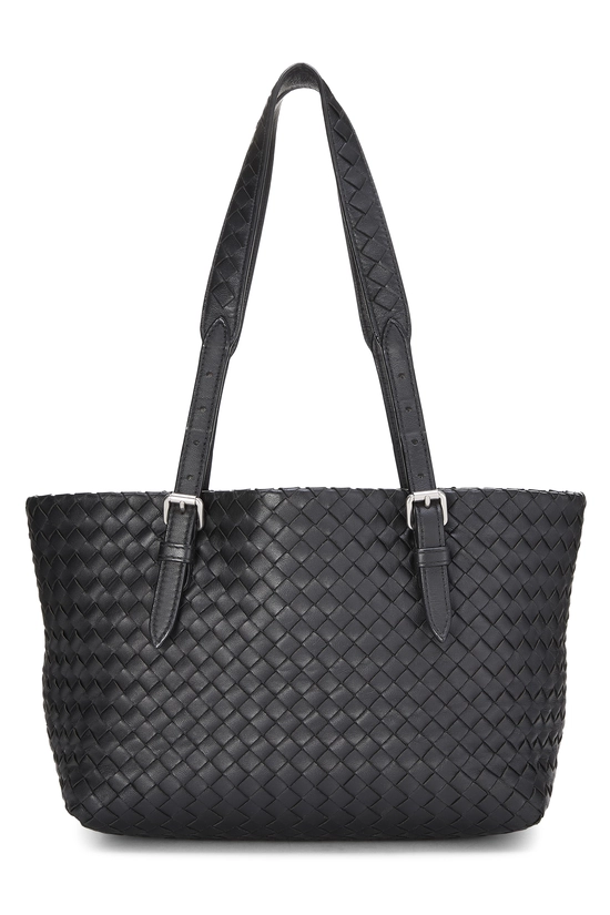 Black Intrecciato Cesta Tote Small, , large image number 0