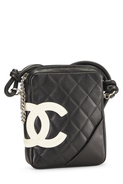 Black Quilted Calfskin Cambon Shoulder Bag Mini, , large