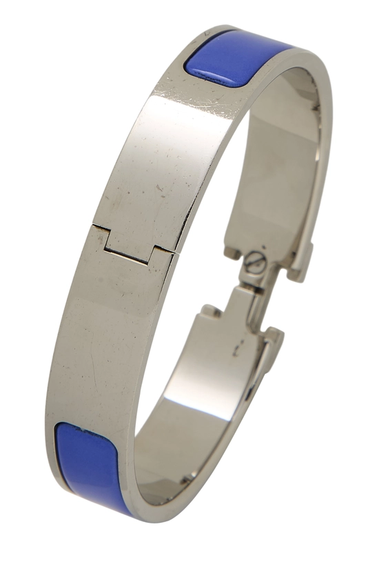 Blue Enamel Clic-Clac 'H' Bracelet Narrow PM, , large image number 1
