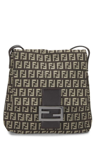Fendi Brown Zucchino Canvas Crossbody Small