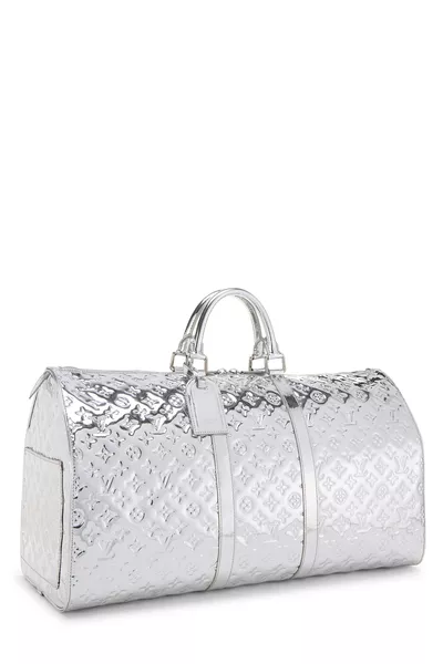 Silver Monogram Miroir Keepall 55, , large