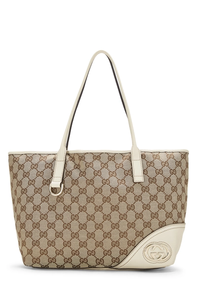 White Original GG Canvas Britt Tote