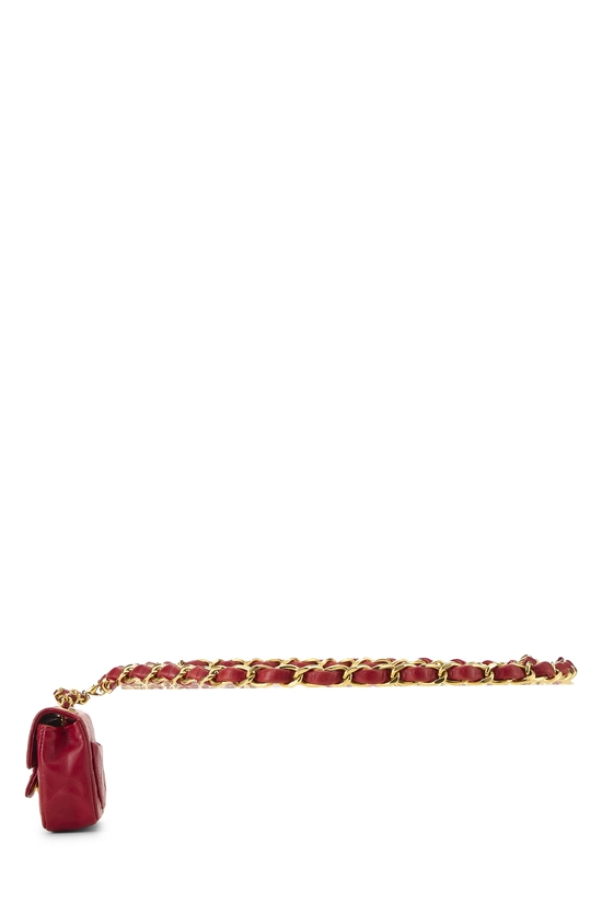 Red Quilted Lambskin Belt Bag Micro, , large image number 2