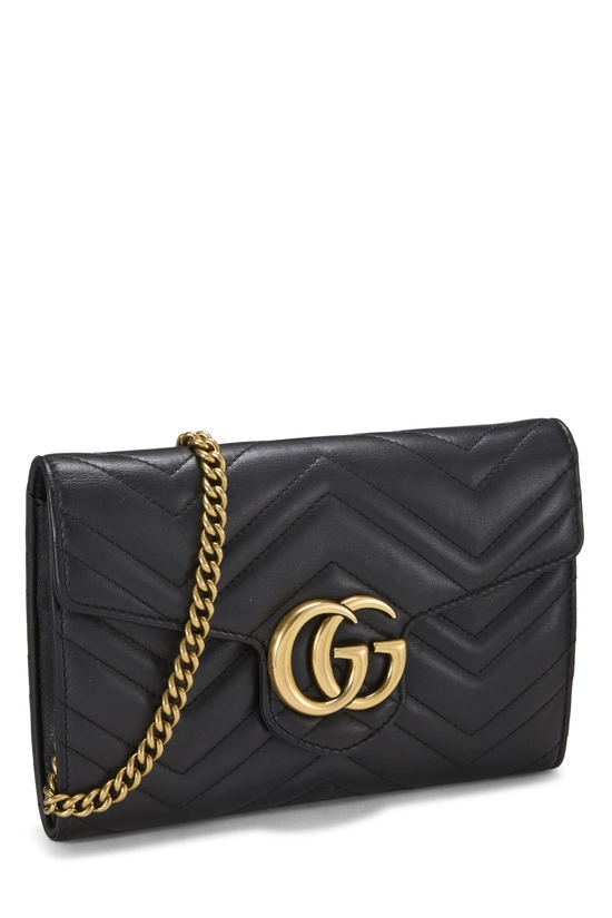 Black Leather GG Marmont Matelass&eacute; Crossbody Bag Mini, , large image number 1