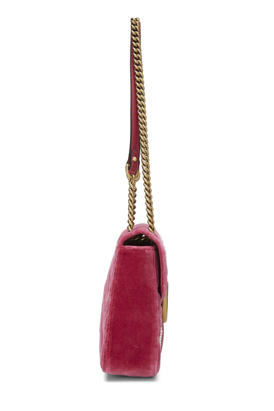 Pink Velvet GG Marmont Matelassé Shoulder Bag, , large image number 2