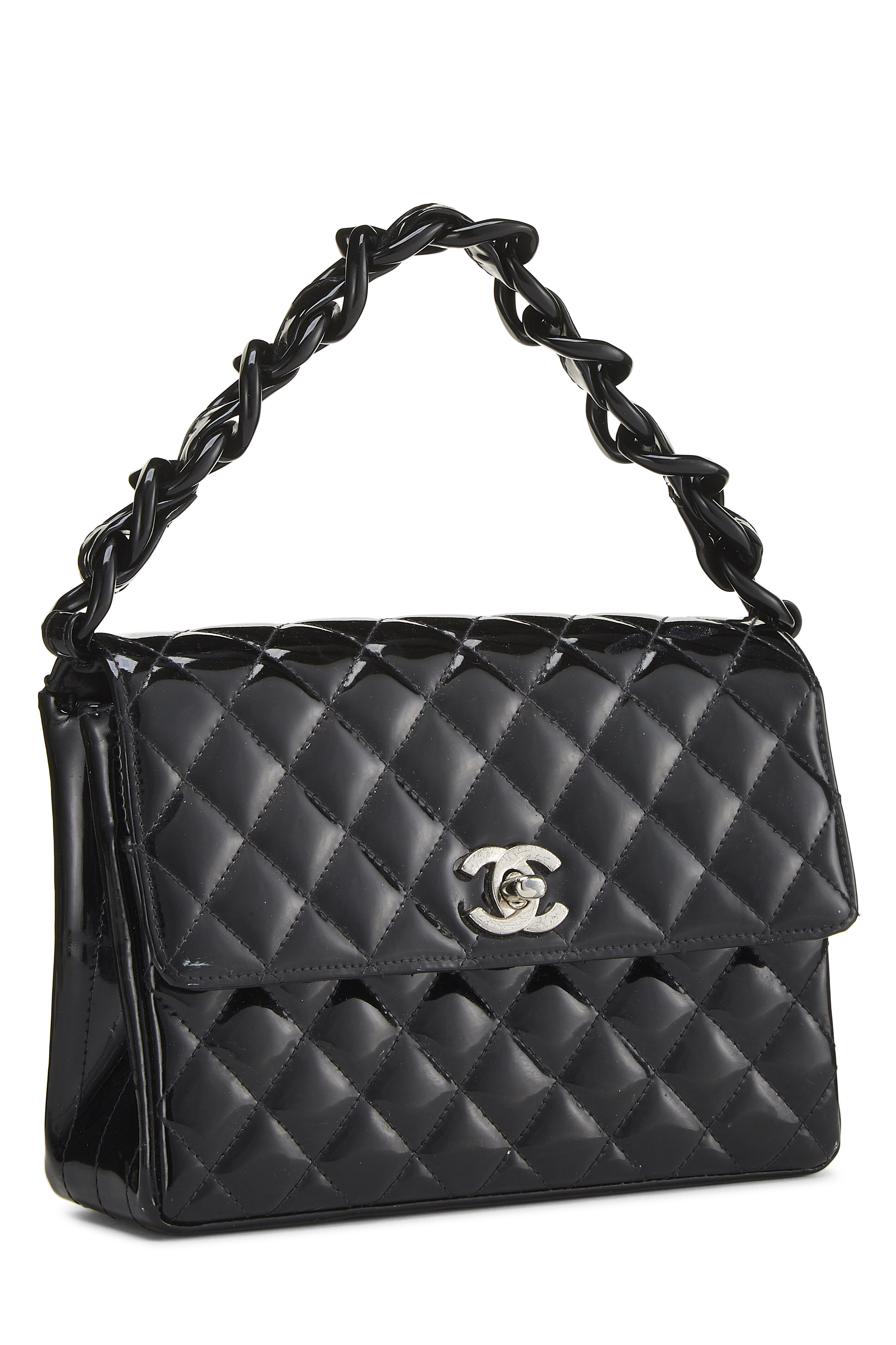 small black quilted bag