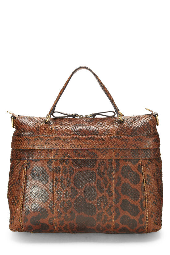 Brown Python Leather Ride Tote Large, , large image number 5