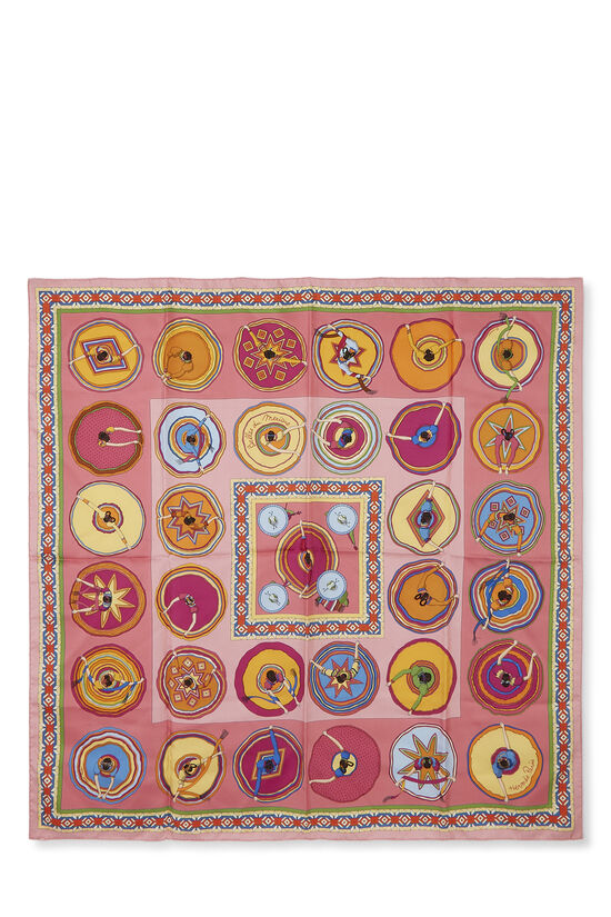 Pink & Multicolor 'Belles du Mexique' Silk Scarf 90, , large image number 0