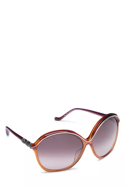 Pink & Multicolor Acetate Cock-a-Roach Sunglasses, , large