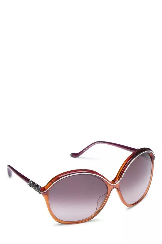 Pink & Multicolor Acetate Cock-a-Roach Sunglasses, , large image number 1