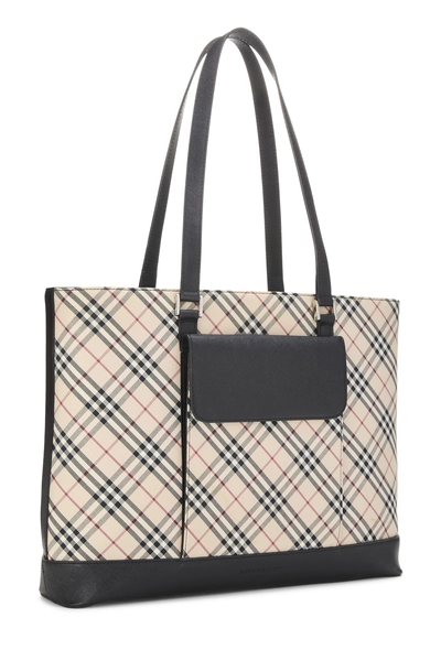 Black House Check Jacquard Pocket Tote Medium, , large