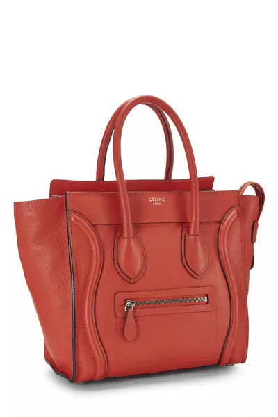 Orange Leather Luggage Micro, , large