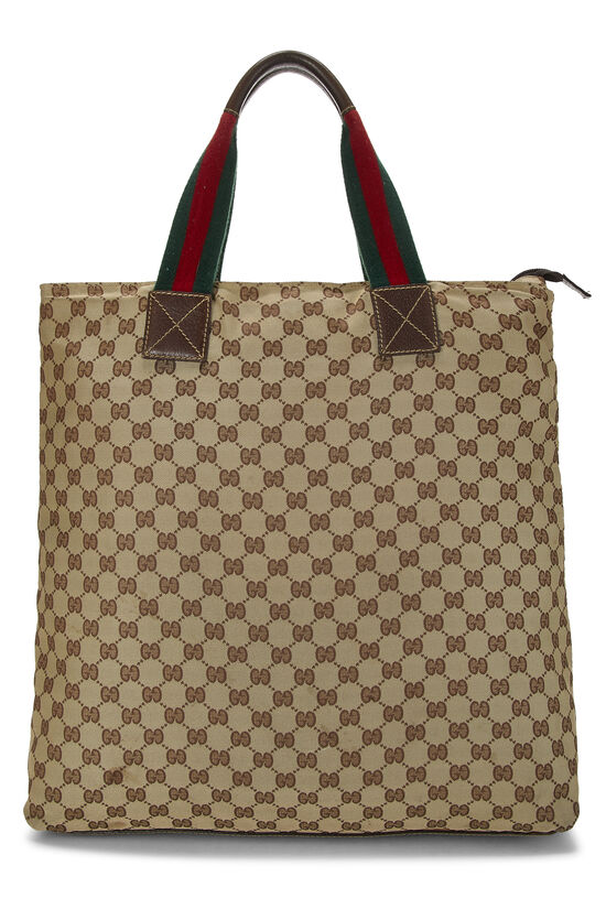 Gucci Vintage Monogram Canvas Tote Bag Large