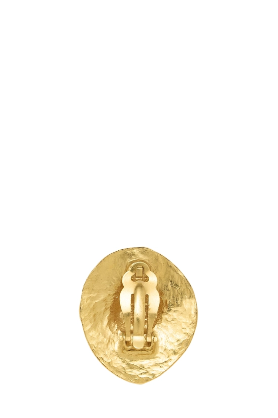 Gold Button Earrings, , large image number 1