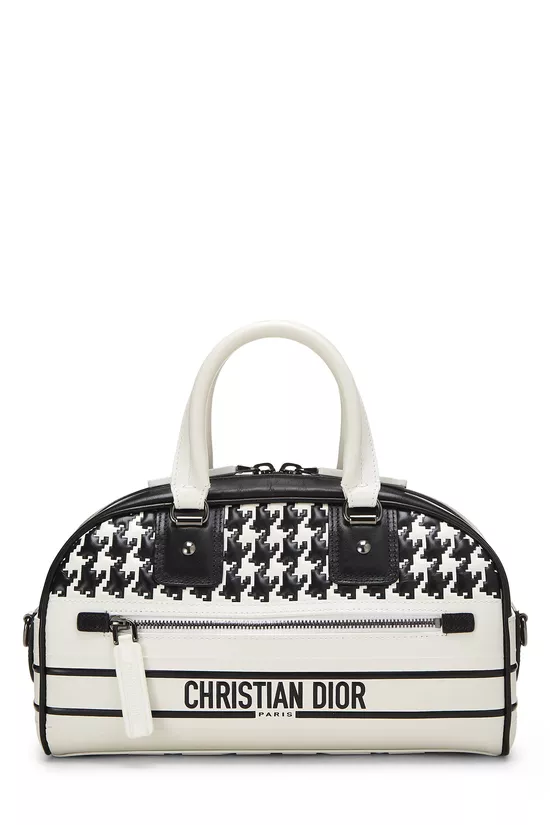 White & Black Leather Vibe Bowling Bag Small, , large image number 0